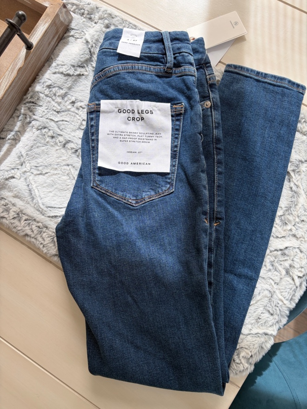 Good American Dark Blue Good Legs Crop Jeans